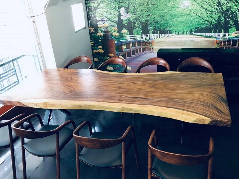 Bàn ăn gỗ me tây khổ 1m6