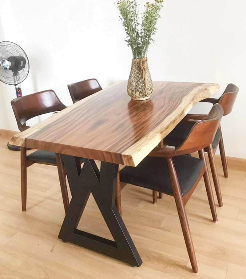 Bàn ăn gỗ me tây khổ 1m6