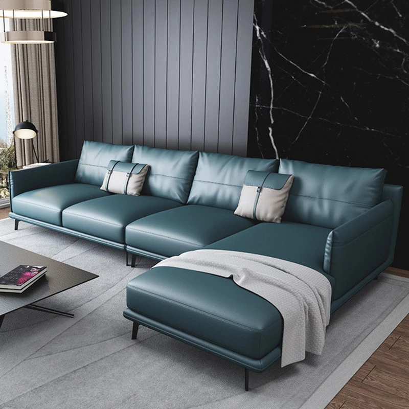 Ghế sofa góc đệm da cỡ lớn L21