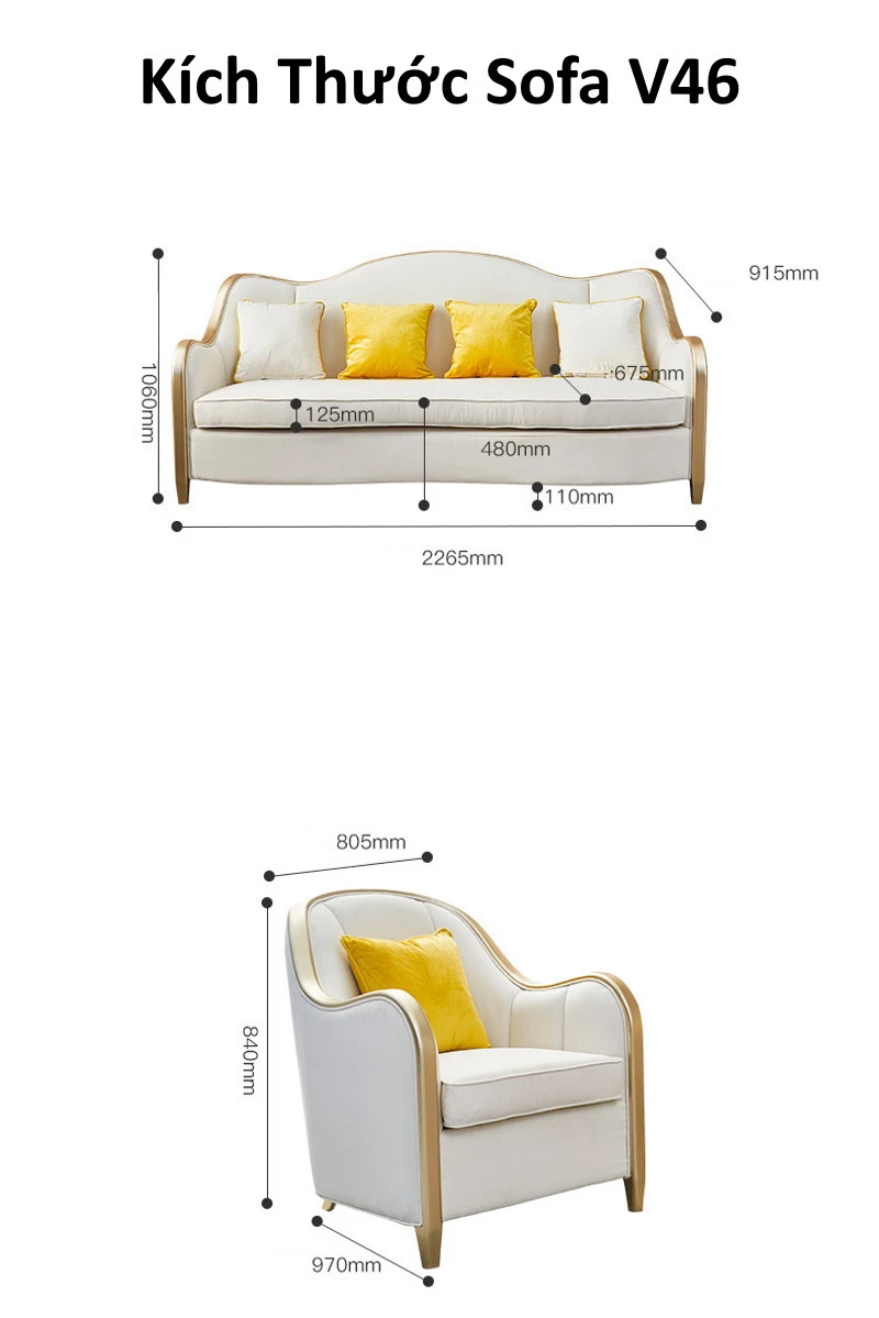 Ghế sofa thủ công cao cấp tân cổ điển V46