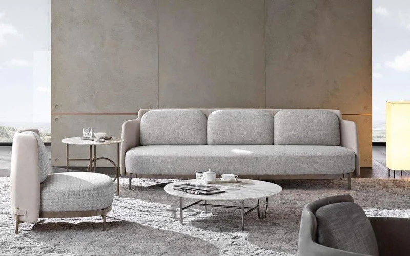 Ghế sofa văng viền da hiện đại V49