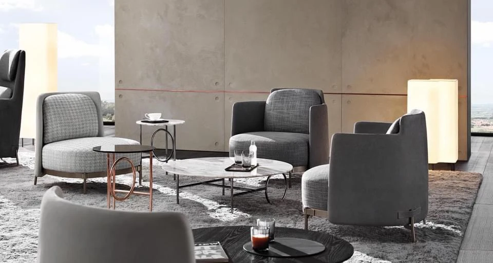 Ghế sofa văng viền da hiện đại V49