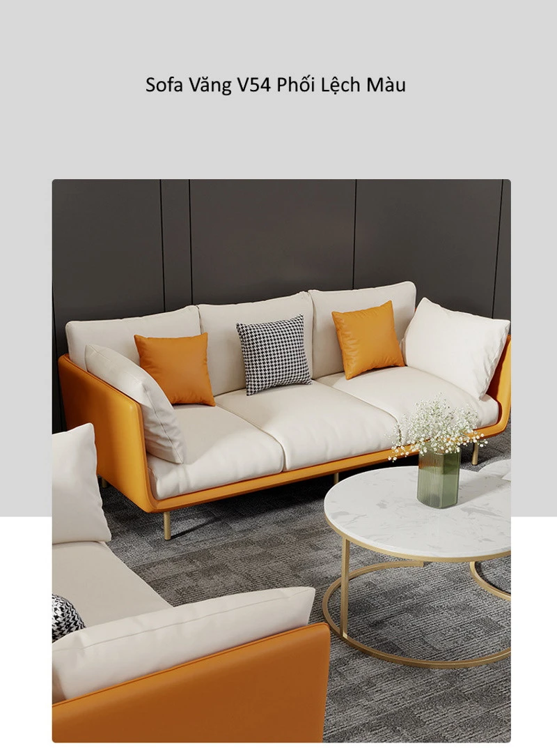Ghế sofa đệm da V54