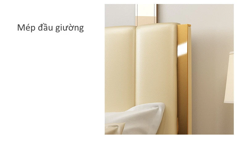 Giường ngủ đẹp viền vàng Pula PB03