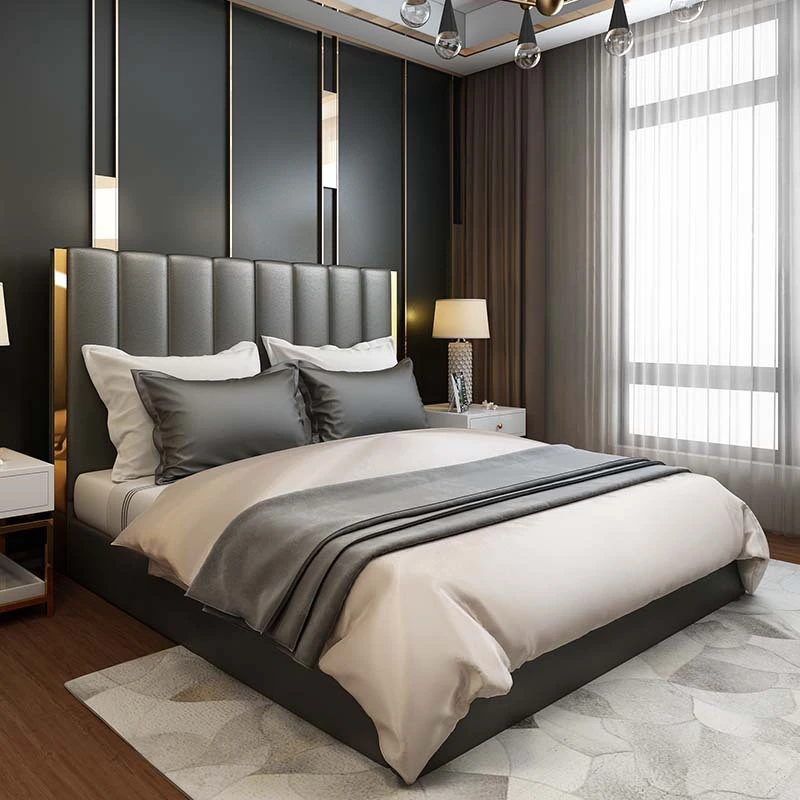 Giường ngủ đẹp viền vàng Pula PB03