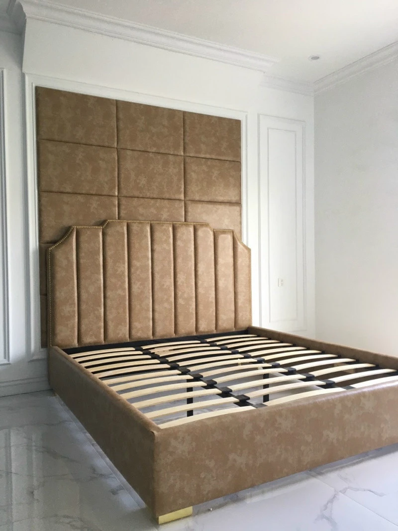 Giường ngủ hiện đại viền da Pula PB20