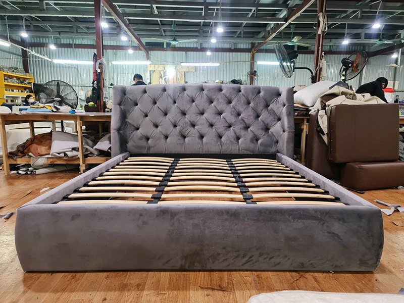 Giường ngủ đệm vải nhung hiện đại Pula PB19
