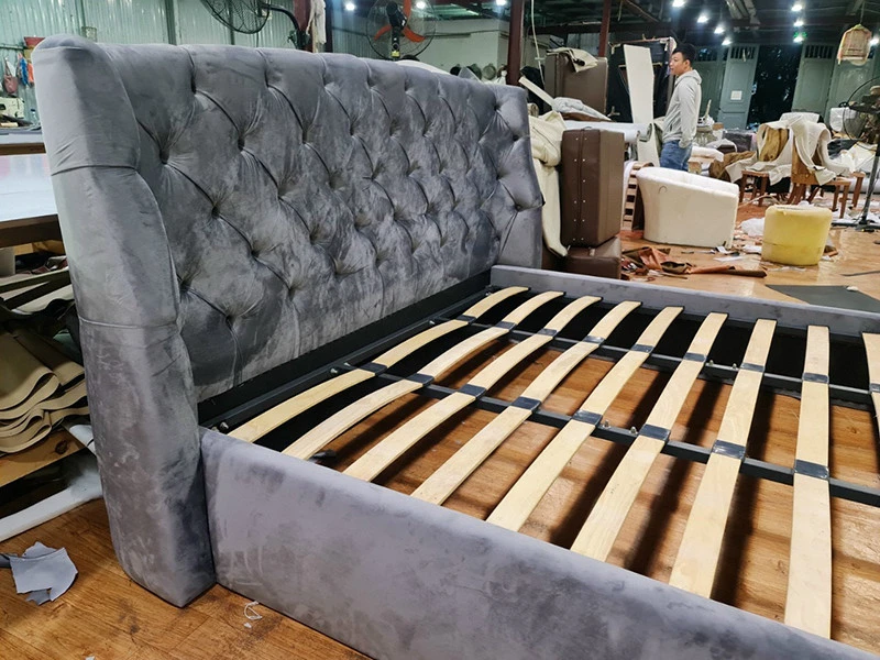 Giường ngủ đệm vải nhung hiện đại Pula PB19