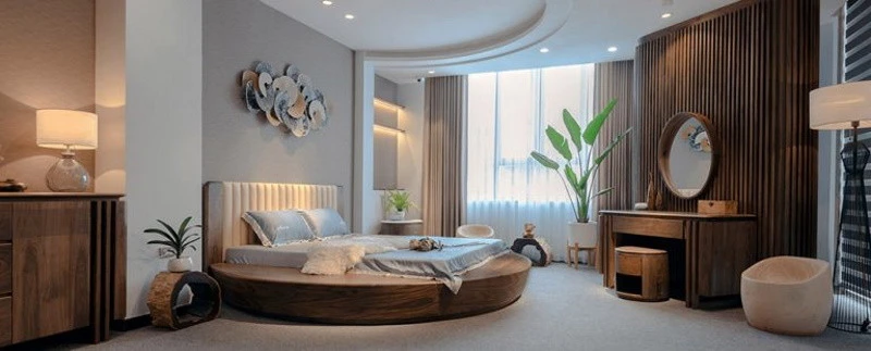 Giường ngủ tròn gỗ thịt Pula PB26