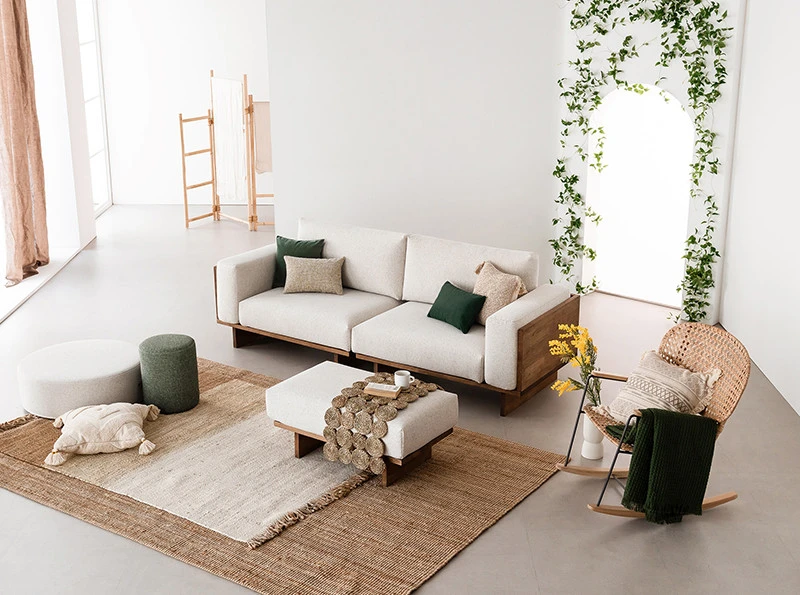 Sofa viền gỗ V62