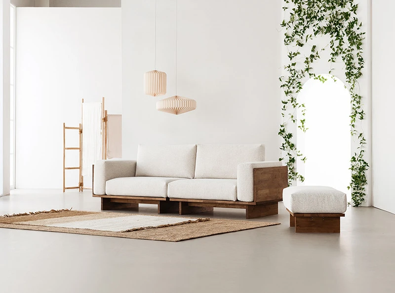 Sofa viền gỗ V62