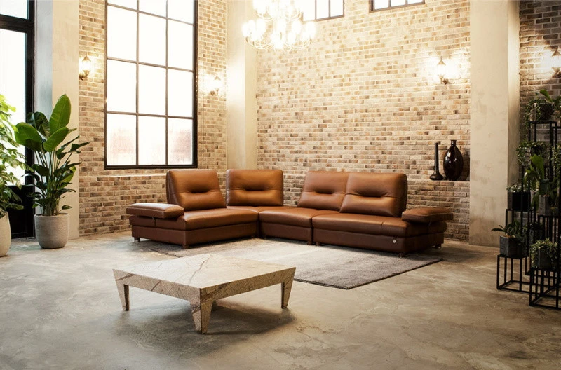 Sofa góc đệm da Carola L36