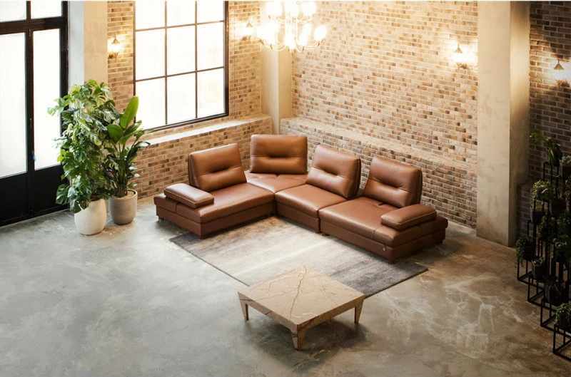 Sofa góc đệm da Carola L36