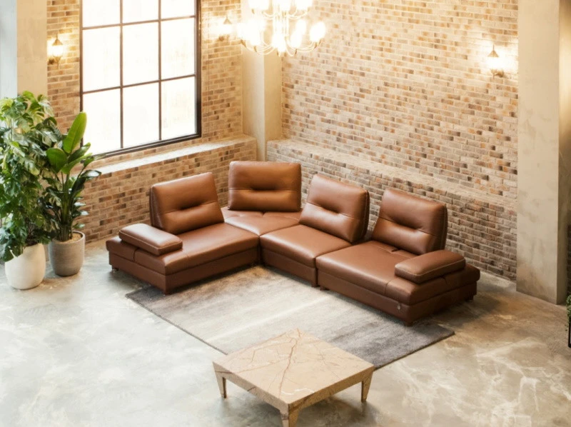 Sofa góc đệm da Carola L36