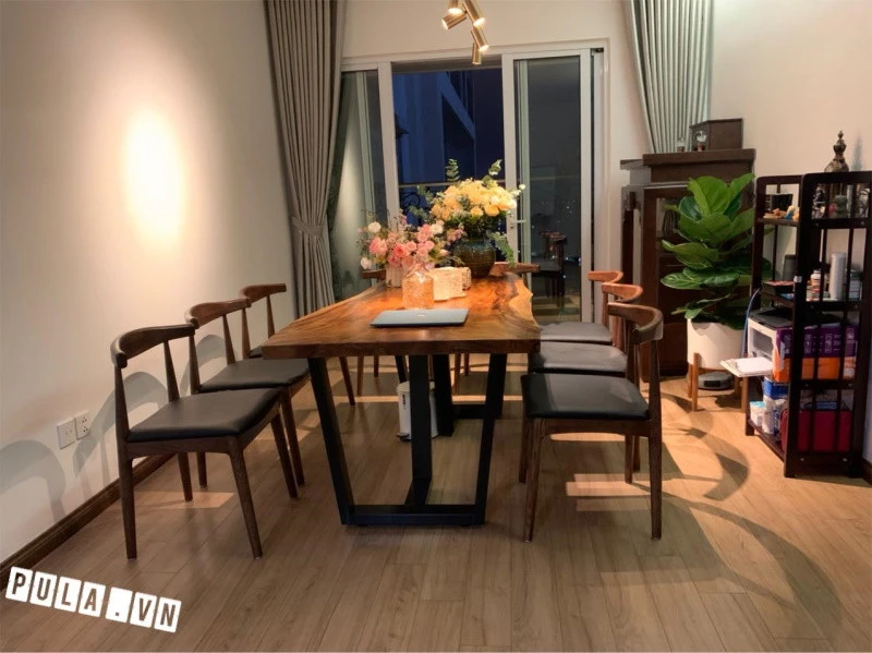 Bàn ăn gỗ me tây khổ 1m6