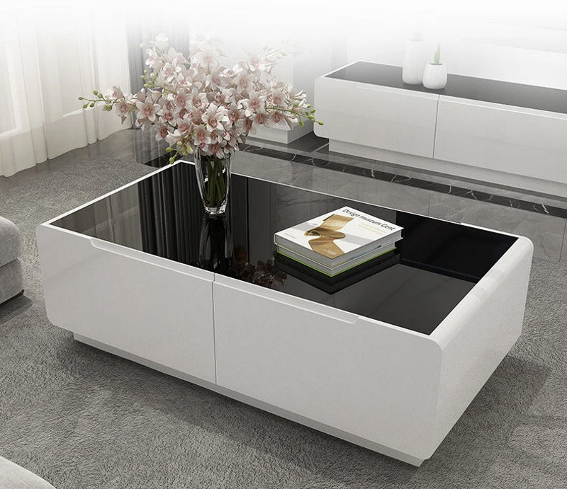 Bàn trà hộp chữ nhật mặt kính Pula BT18