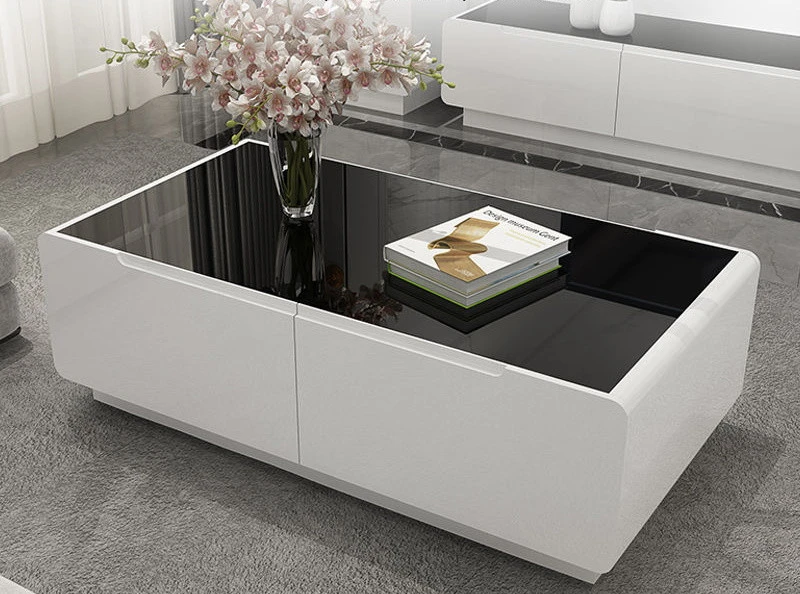 Bàn trà hộp chữ nhật mặt kính Pula BT18