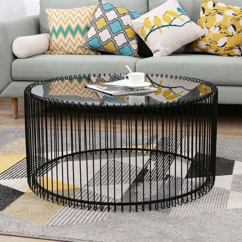 Bàn trà khung sắt mặt kính Pula BT28