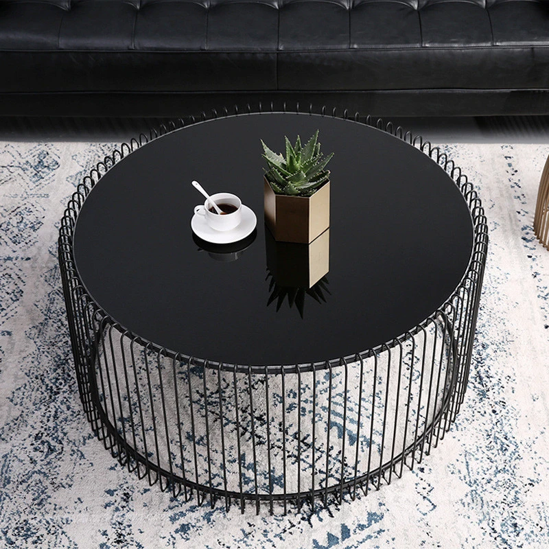 Bàn trà khung sắt mặt kính Pula BT28