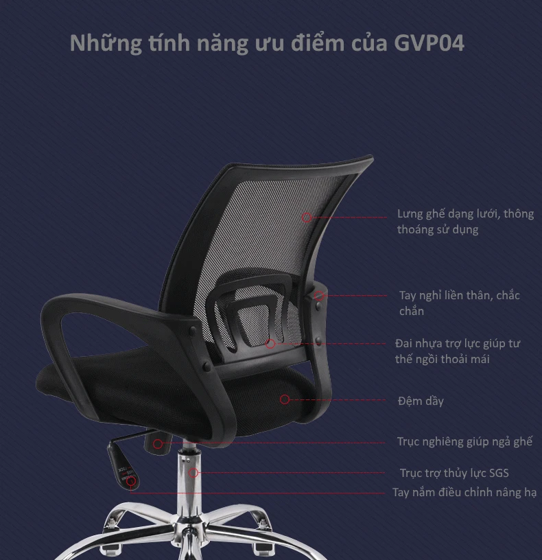 Ghế văn phòng có bánh xe GVP04