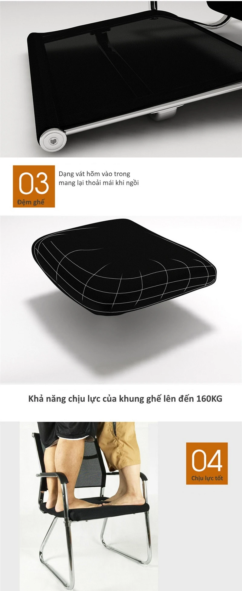 Ghế văn phòng lưng lưới thép GVP01