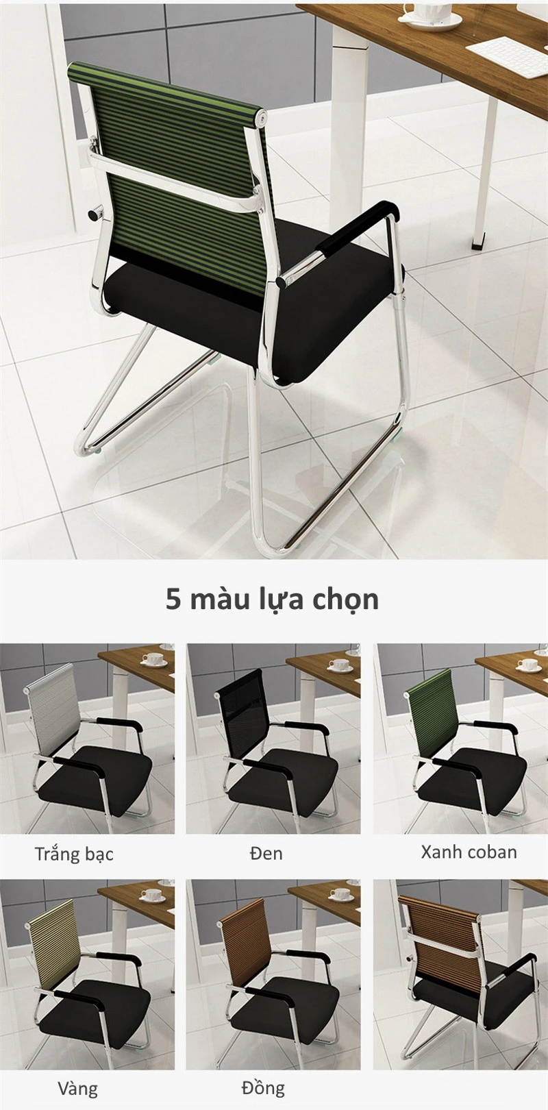 Ghế văn phòng lưng lưới thép GVP01