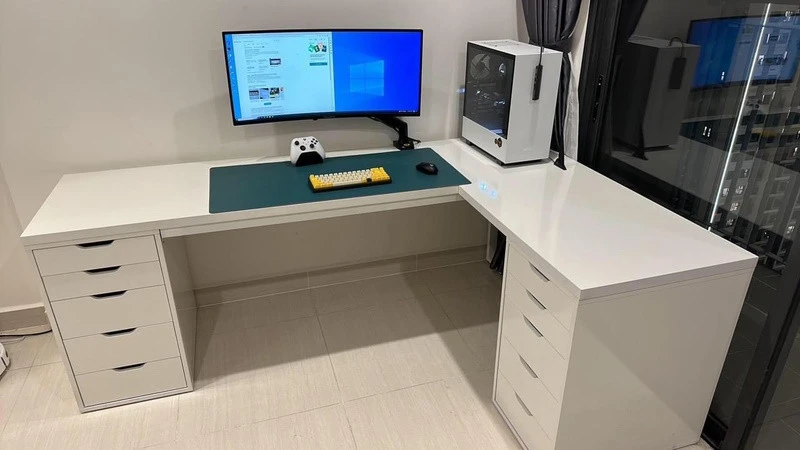 Bàn làm việc chữ L Ikea T03