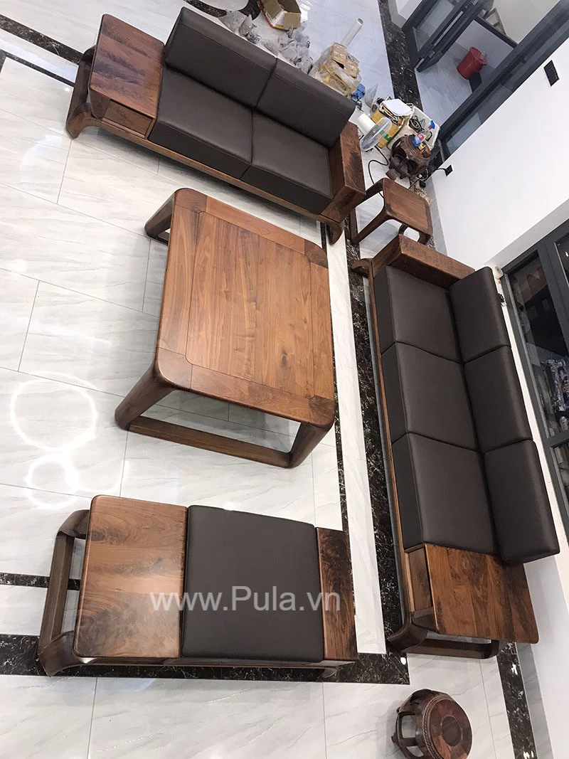 Bộ sofa gỗ Óc chó cao cấp Pula