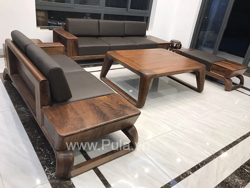 Bộ sofa gỗ Óc chó cao cấp Pula