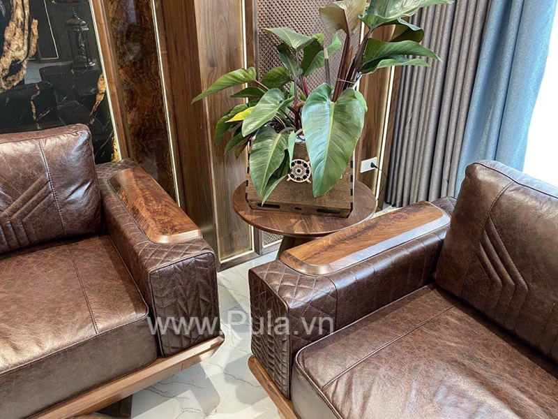 Bộ sofa gỗ Óc chó cao cấp Pula