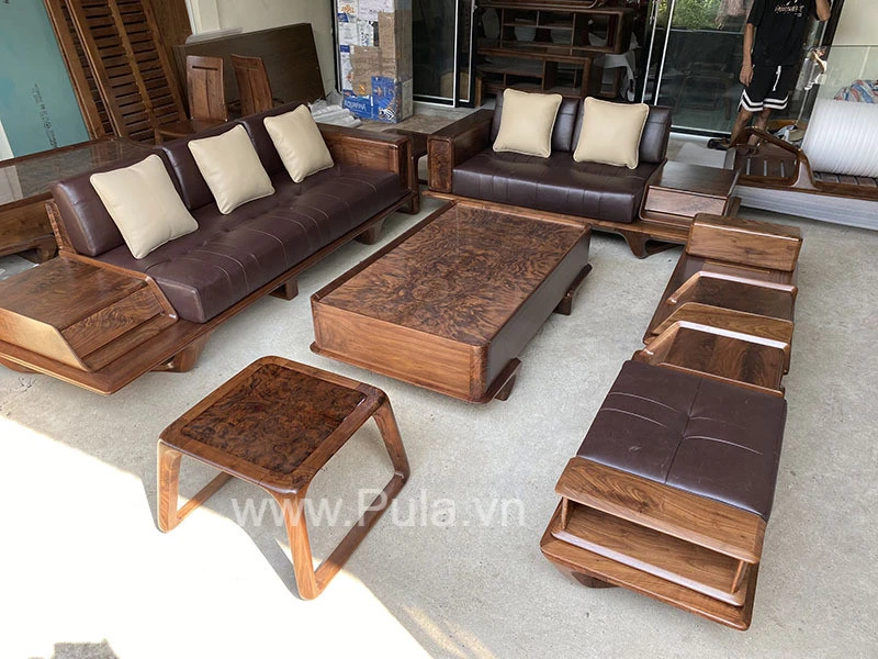 Bộ sofa gỗ Óc chó cao cấp Pula