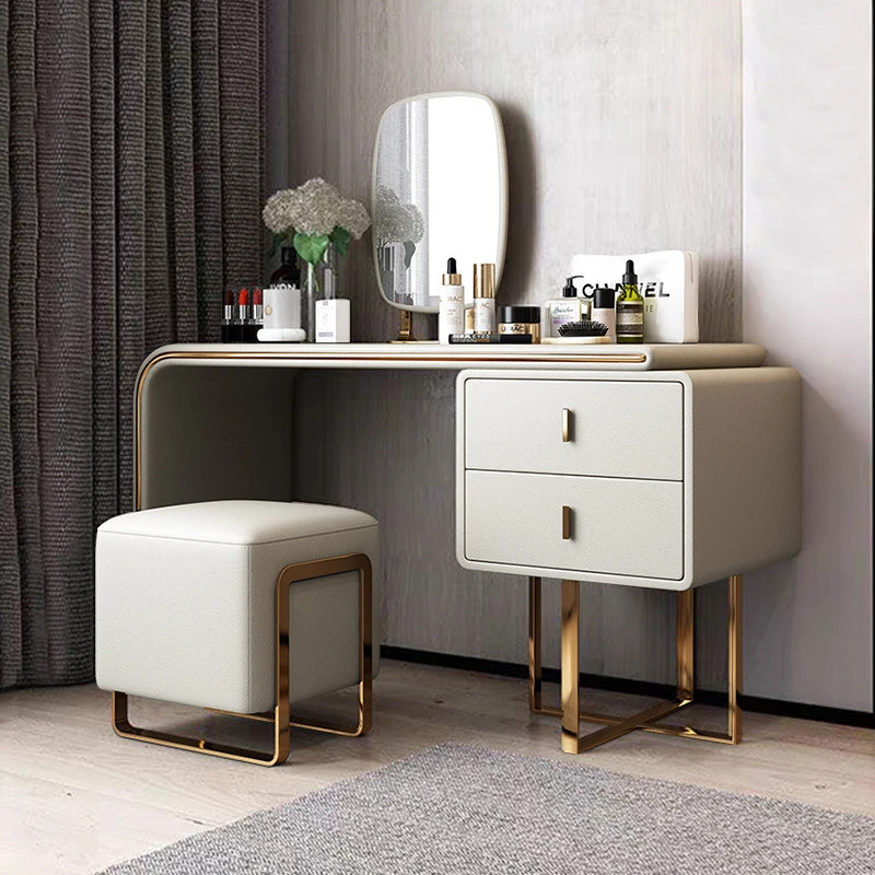 Bàn trang điểm hiện đại chân sắt mạ PVD Pula BTD03