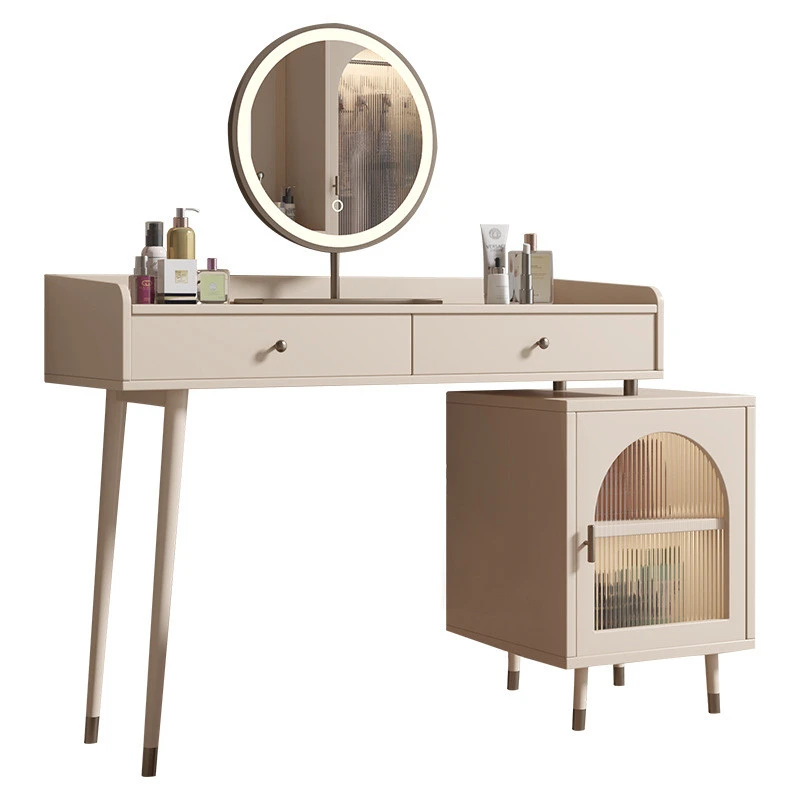 Bàn trang điểm viền gỗ có tủ tab Pula BTD05