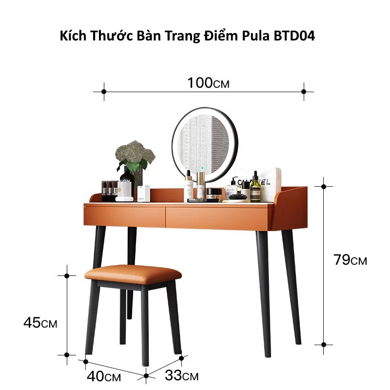 Bàn trang điểm đơn giản Pula BTD04