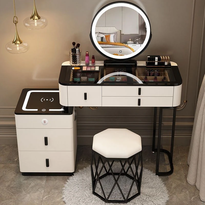 Bàn trang điểm mặt kính có sạc không dây Pula BTD10