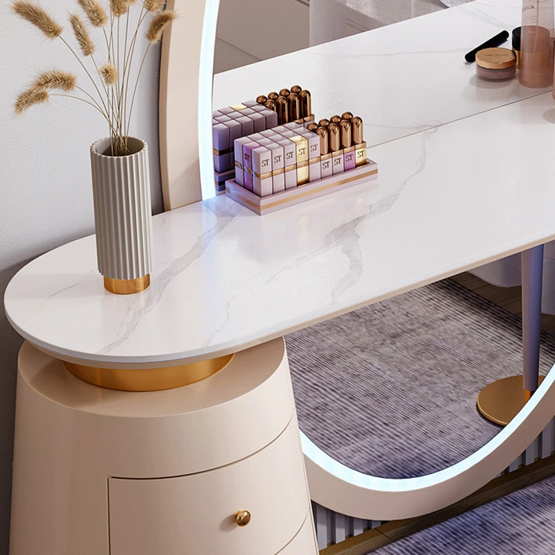 Bàn trang điểm mặt gương Oval cỡ lớn Pula BTD16