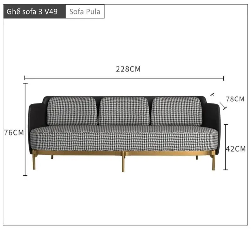 Kích thước sofa văng V49