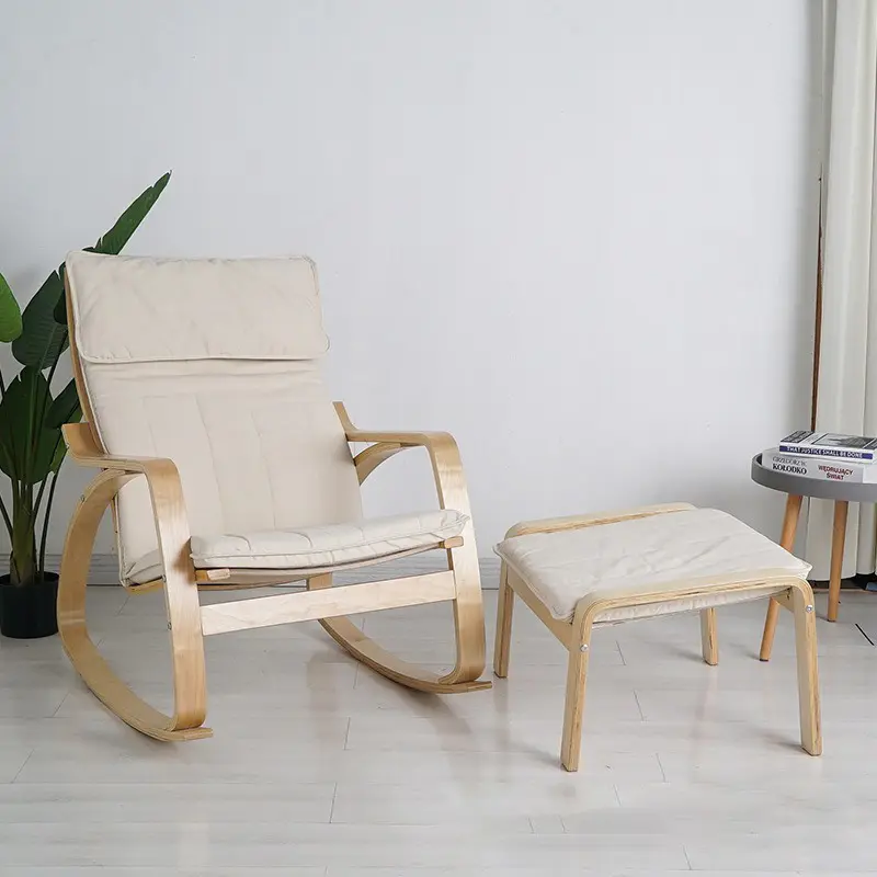 Ghế Poang Rocking Chair Kèm Đôn phiên bản 1 màu trơn