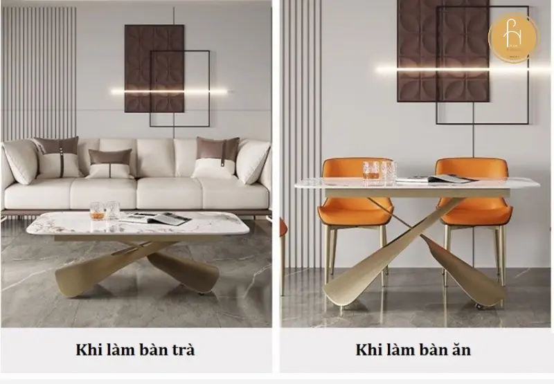 Bàn trà nâng hạ phong cách tối giản