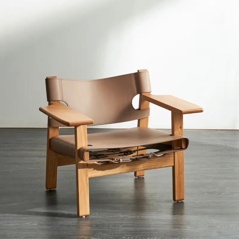 Ghế Armchair cao cấp Chalet phiên bản nâu da bò