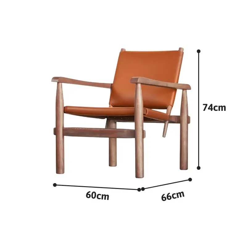 Kích thước tiêu chuẩn Ghế Armchair gỗ bọc da Doulun