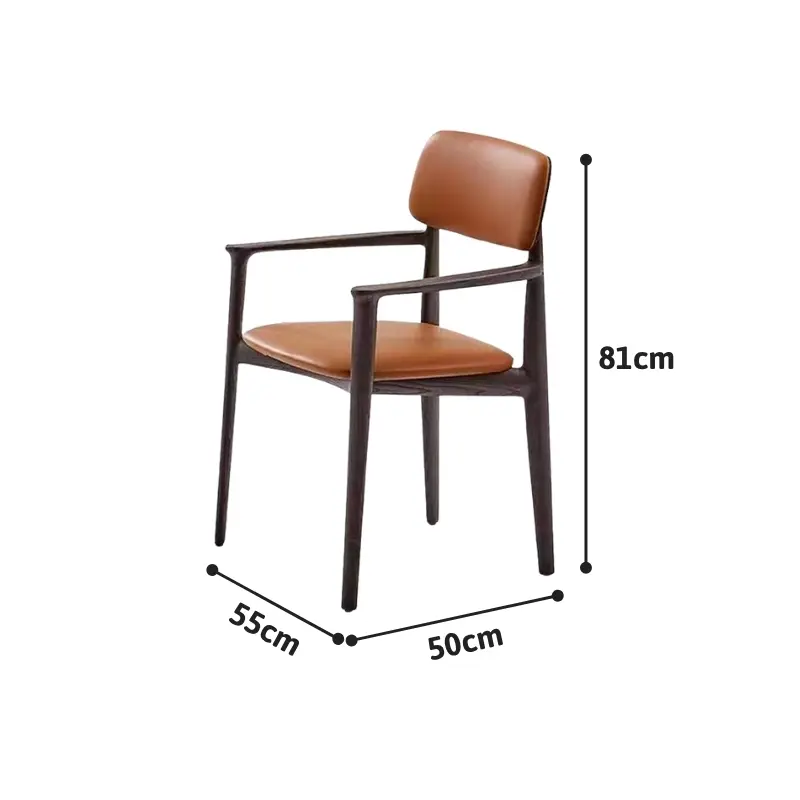 Kích thước tiêu chuẩn Ghế ăn gỗ cao cấp Curve có tay