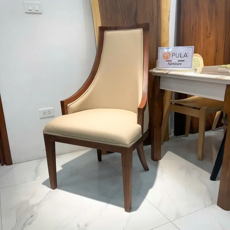 Ghế ăn gỗ óc chó tân cổ điển N08