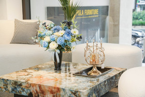 Bàn trà hiện đại cùng bộ sofa Cánh V32