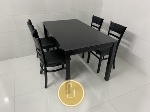 Bộ bàn ghế ăn Cabin sơn đen