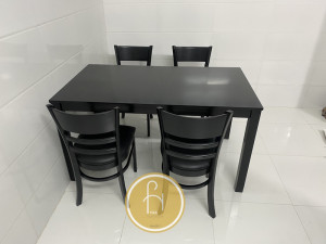 Bộ bàn ghế ăn Cabin sơn đen