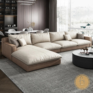 Sofa góc vải nỉ vân đá L29