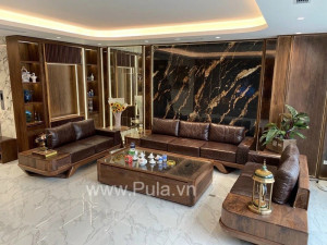 Bộ sofa gỗ Óc chó cao cấp Pula