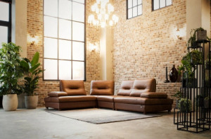 Sofa góc đệm da Carola L36