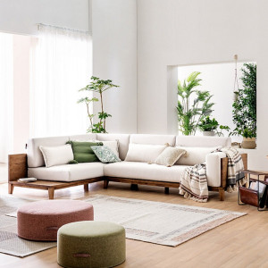 Sofa Cánh gỗ viền thiết kế Hàn Quốc V61